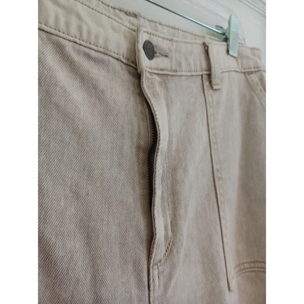 Universal Thread beige wide leg cropped jeans women's 12 neutral stonewash